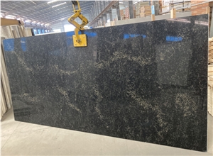 Gold Vein Marble Look Engineered Quartz Stone Slabs