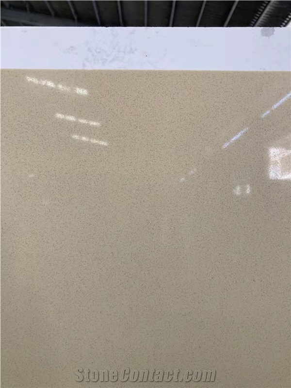 Golden Beige Quartz Tiles & Slabs Engineered Stone