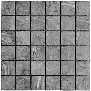 Carbone Schist Mosaic Tumbled 5X5 Cm Mesh