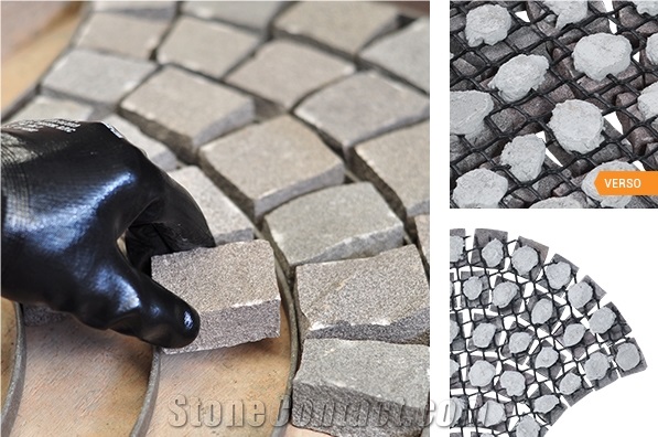Constrasting Arch Basalt Mesh Paver