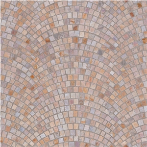 Contrasting Arch Yellow Quartzite Paver Mesh