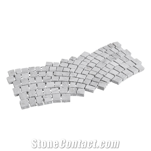 Contrasting White Quartzite Mesh Paver