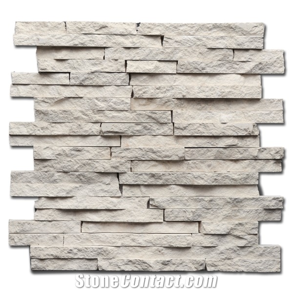Crema Limestone Split Face Mesh Wall Cladding Panels