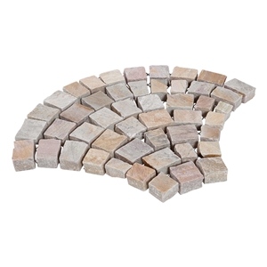 Fan Paver Yellow Quartzite Mesh