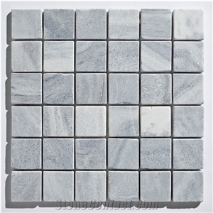 Platinum Marble 5X5 Tumbled Mesh Stone Mosaic Tiles