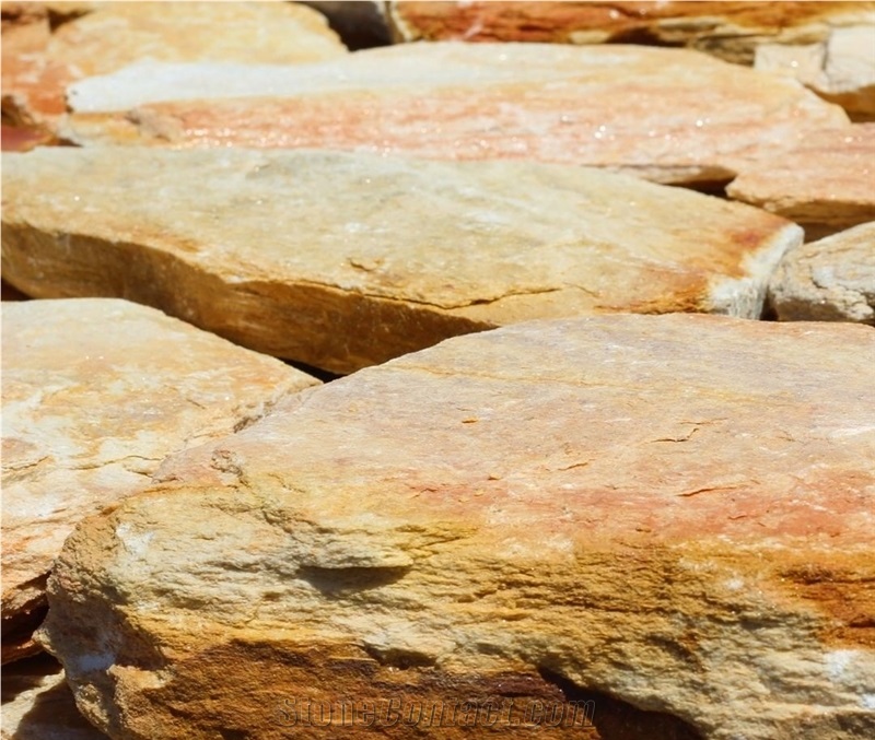 Split Face Gold Mushroom Stone Wall Cladding
