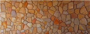 Split Face Gold Mushroom Stone Wall Cladding