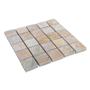 Yellow Quartzite Mesh Paver Cobbles Yellow Quartzite Mesh Paver Cobbles