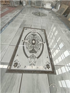 Custome Design Stone Floor Carpet Marble Waterjet Medallion