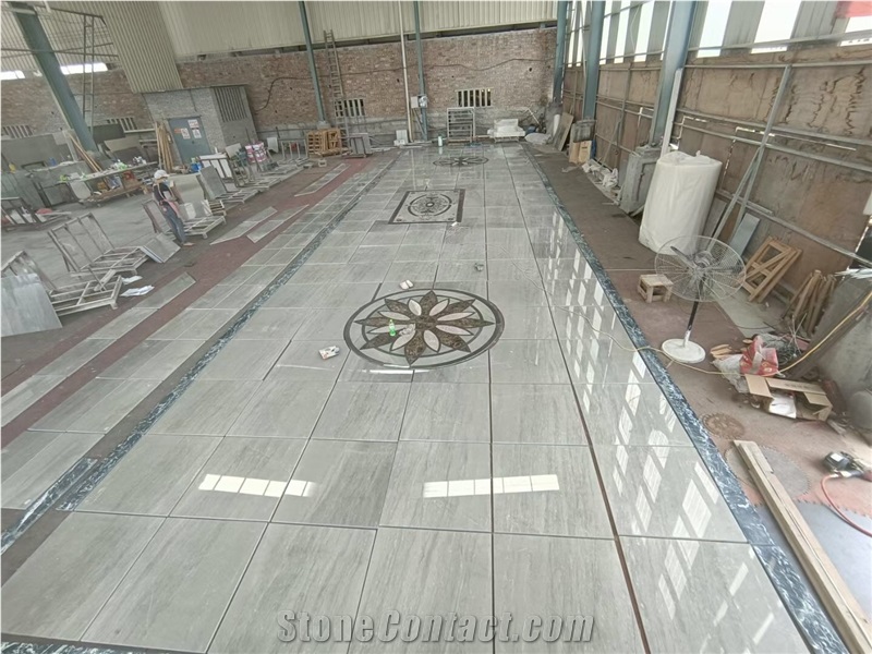 Custome Design Stone Floor Carpet Marble Waterjet Medallion