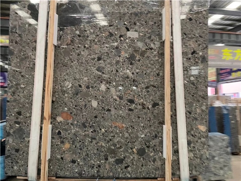Grey Stone Slab Ceppo Conglomerate Slab For Floor Tile