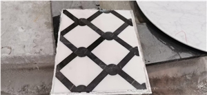 Inlay Stone Rope Waterjet Pattern Marble Mosaic Floor Tile