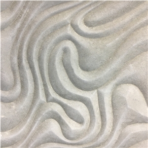 Interior 3D Stone Wall Decor Panel Limestone CNC Basket Tile
