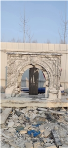 Interior Marble Modern Fireplace Sculptured Calacatta Mantel