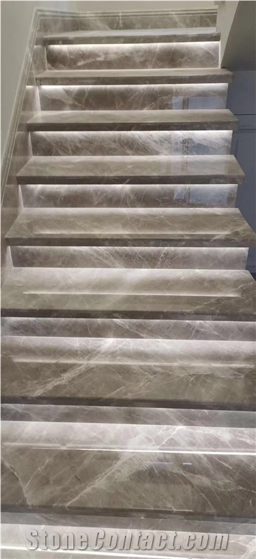 Interior Panda Marble Spiral Staircase Vein Thru Stone Stair