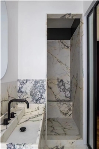 Interior Stone Bathroom Shower Design Marble Paonazetto Bath