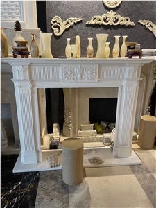 Interior Stone Fireplace Mantel Marble Modern Fireplace