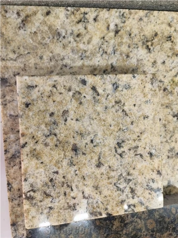 Leathered Granite Slab Giallo Santa Exotic Slab Wall Tile
