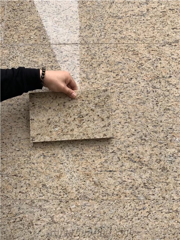 Leathered Granite Slab Giallo Santa Exotic Slab Wall Tile