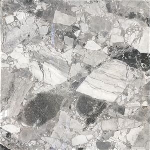 Marble Floor Slab Ceppo Grigio Conglomerate Breccia For Tile