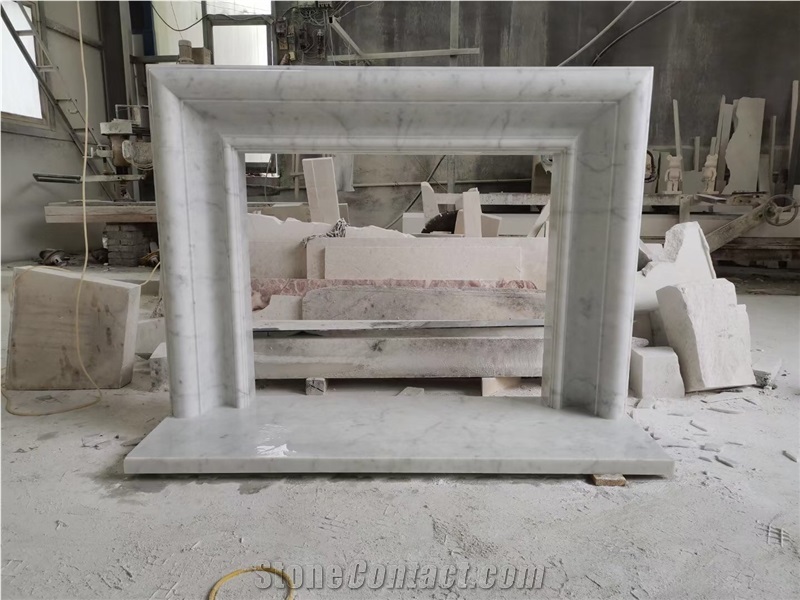Marble Indoor Fireplace Mantel Stone Carrara Fireplace