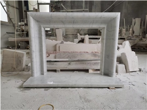 Marble Indoor Fireplace Mantel Stone Carrara Fireplace