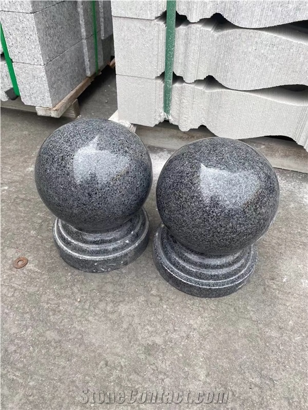 Outdoor Balcony Stone Balustrade Granite Maple Leaf Piers