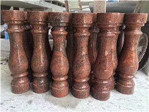 Pink Stone Stair Balusters Granite G636 Terrace Balustrades