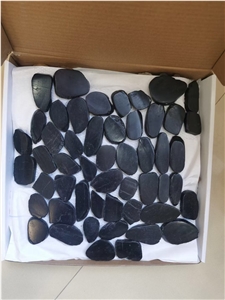 Sliced Stone Pebbles On Mesh Tumbled Pebble Walkway Pattern