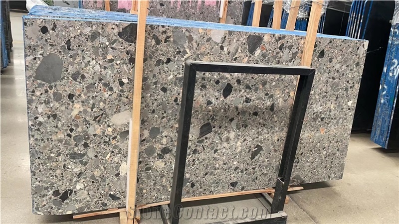 Stone Ceppo Grigio Conglomerate Slab For Floor Tile