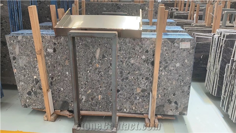 Stone Ceppo Grigio Conglomerate Slab For Floor Tile