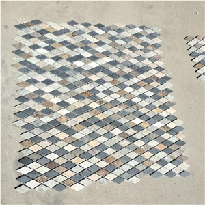 Stone Decor Mosaic Medallion Handmade Rusty Slate Floor Tile