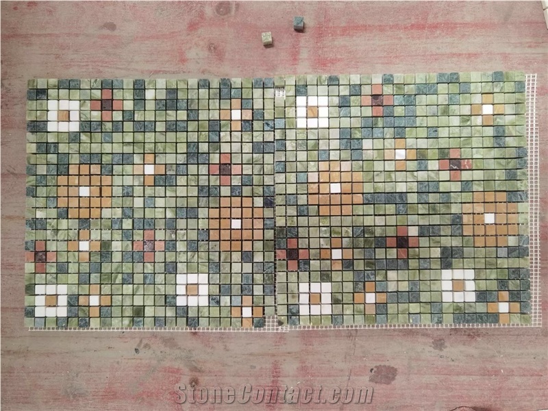 Stone Floor Mosaic Replica Marble Pietra Dura Mosaic Pattern