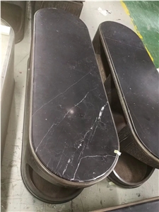 Stone Interiro Reception Desk Marble Marquina Office Table