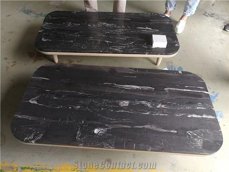Stone Interiro Reception Desk Marble Marquina Office Table