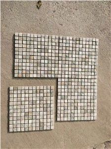 Tumbled Quartzite Floor Mosaic Stone Silver Sunset Bath Tile