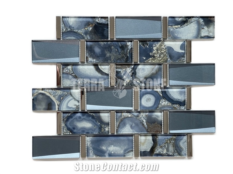 3" X 6" Glossy Mosaic Crystal Glass Subway Tile