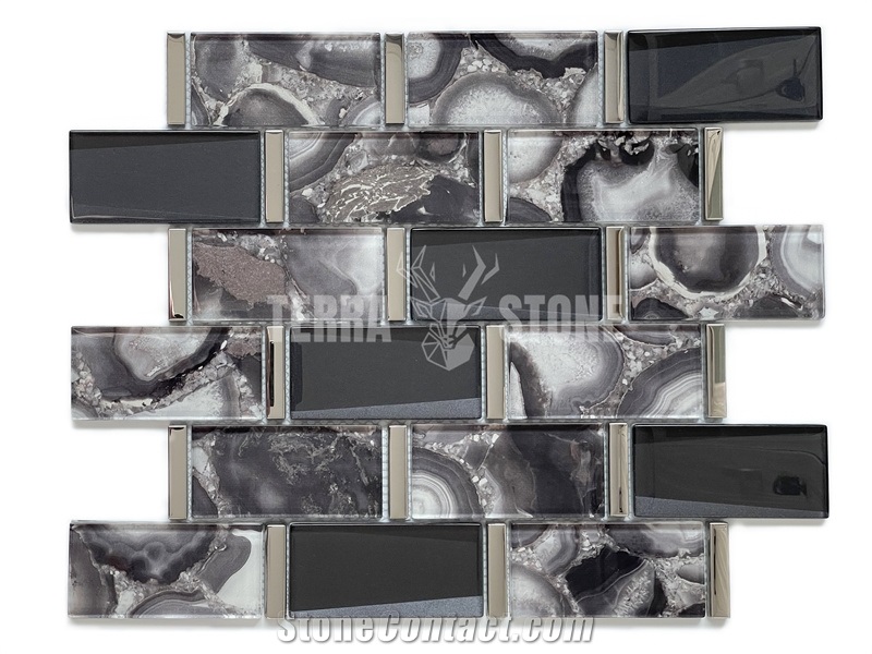 3" X 6" Glossy Mosaic Crystal Glass Subway Tile