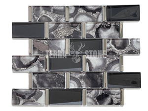 3D Glass Mosaic Subway Tile For Kitchen And Bathroom
