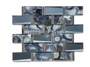 3X6 Subway Green Blue Crystal Glass Mosaic Tile Brick Tile