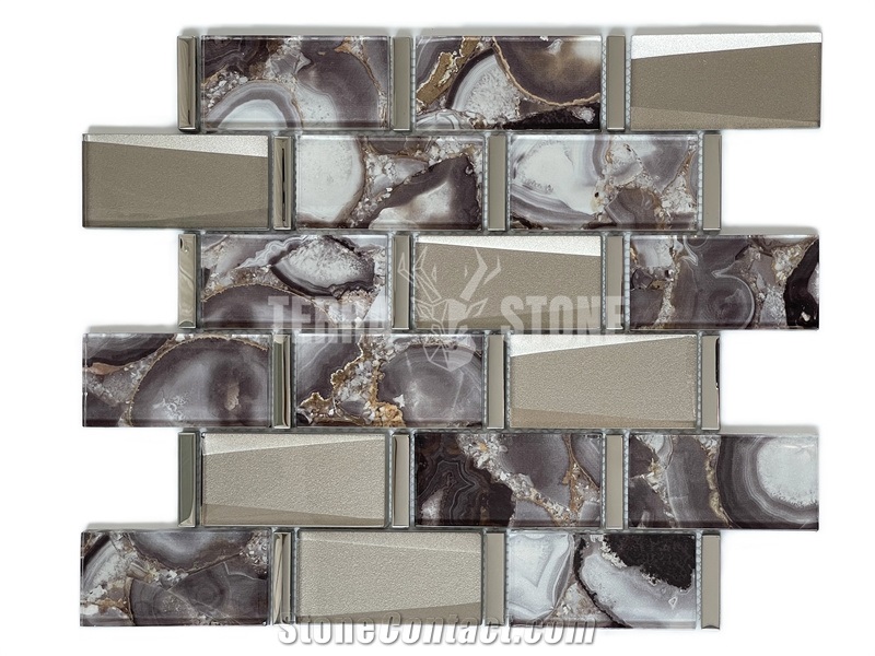 3X6 Subway Green Blue Crystal Glass Mosaic Tile Brick Tile
