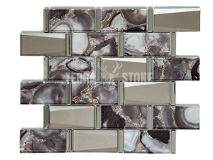 3X6 Subway Green Blue Crystal Glass Mosaic Tile Brick Tile