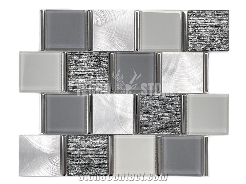 Aluminum Mix Glass And Metal Mosaic