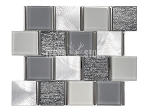 Aluminum Mix Glass And Metal Mosaic