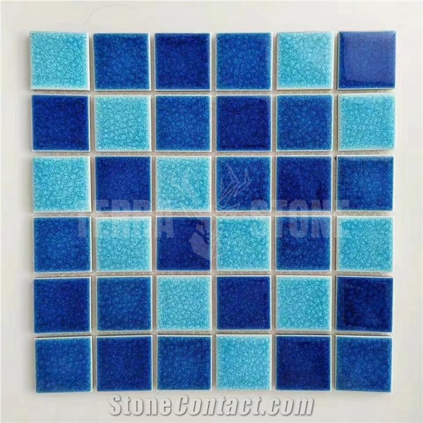 Blue Ceramic Swimming Pool Mosaic Tile