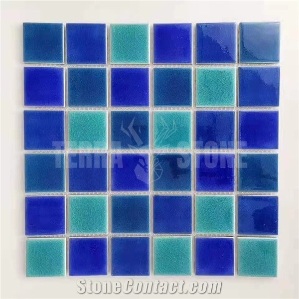 Blue Ceramic Swimming Pool Mosaic Tile