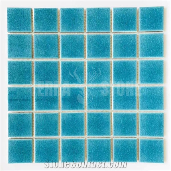 Blue Ceramic Swimming Pool Mosaic Tile