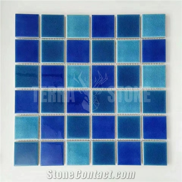 Blue Ceramic Swimming Pool Mosaic Tile