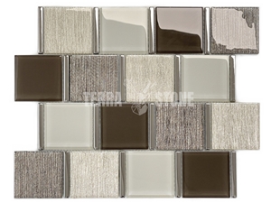 Brick Mosaic Subway Tile White Marble Mosaic Glass