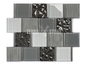 Brick Mosaic Subway Tile White Marble Mosaic Glass